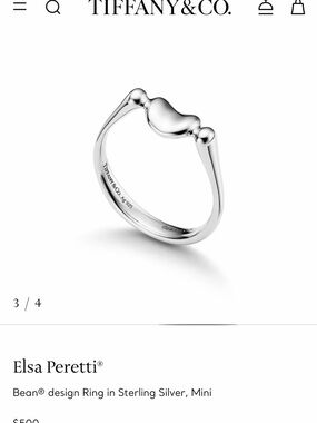 Tiffany & Co. Sterling Silver Bean Mini Ring - Silver
